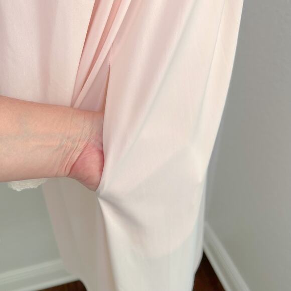 Vintage Shadowline Blush Pink Long Sleeve Nightgown Silky Robe Sz Large - Picture 6 of 10